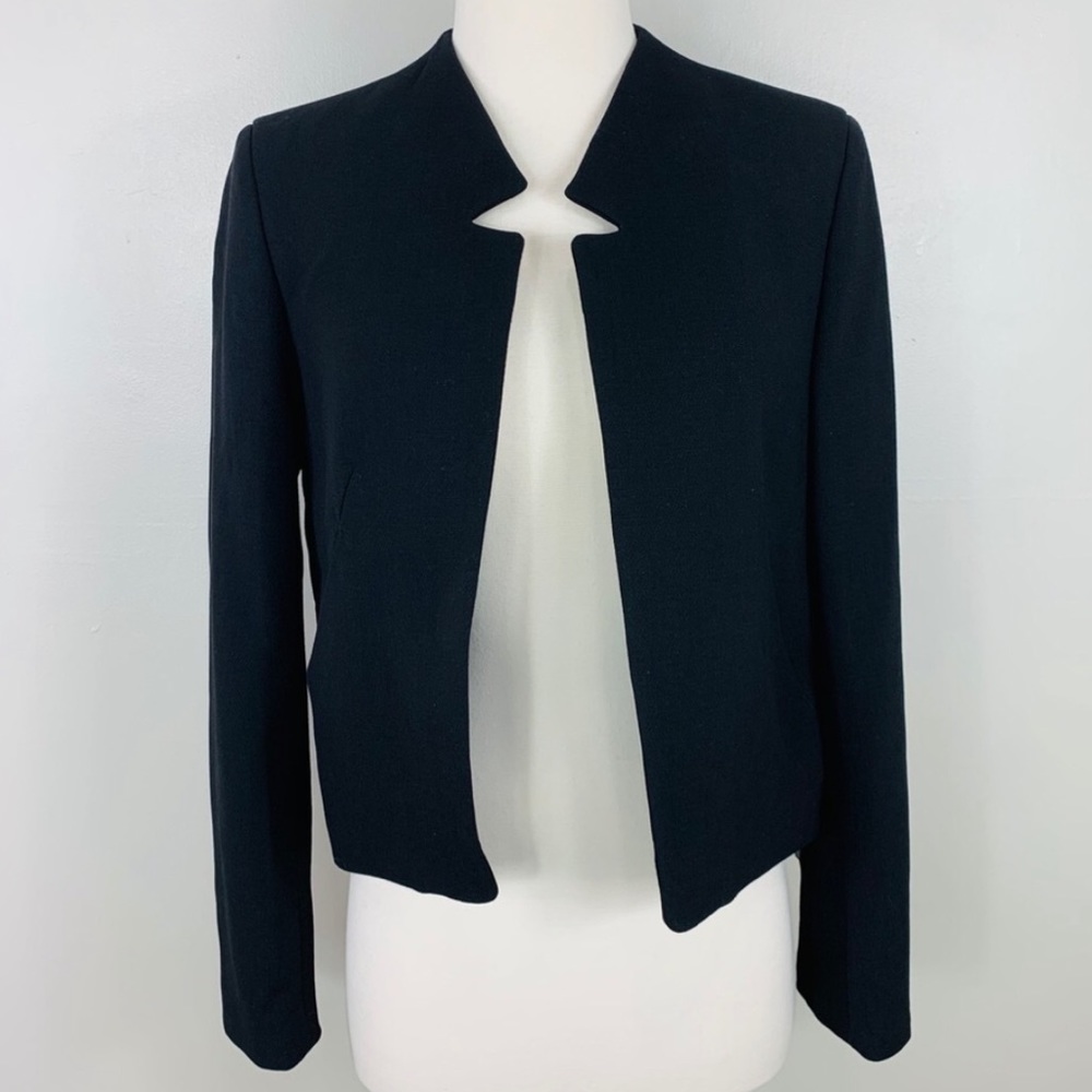 NWT Rachel Roy Cropped Modern Black Zip Blazer